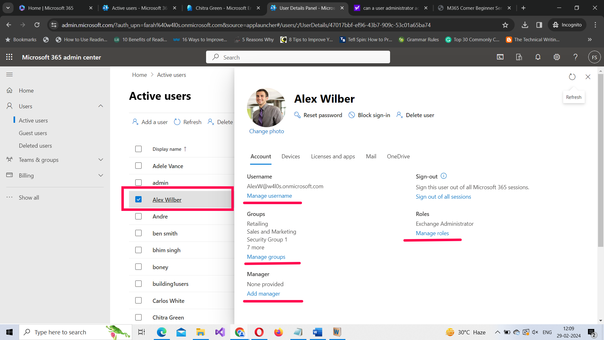 Demo shows how you can edit the Microsoft 365 user properties or attributes. 