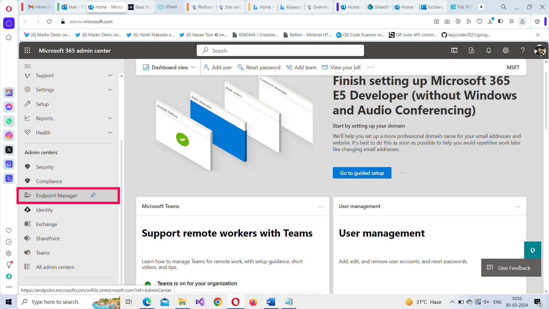 Accessing Intune admin center demo