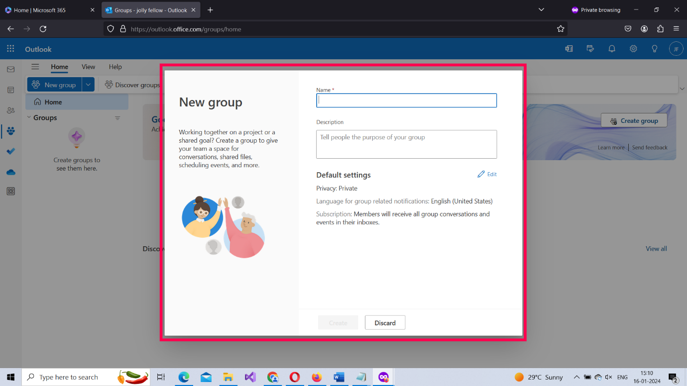 Image shows how to invite meeting attendees by entering their email addresses and selecting them from suggested contacts list. 