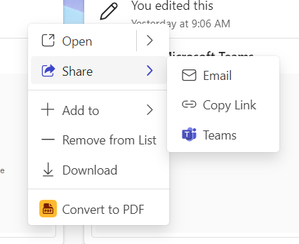 Sharing Microsoft 365 files with other Microsoft 365 users 