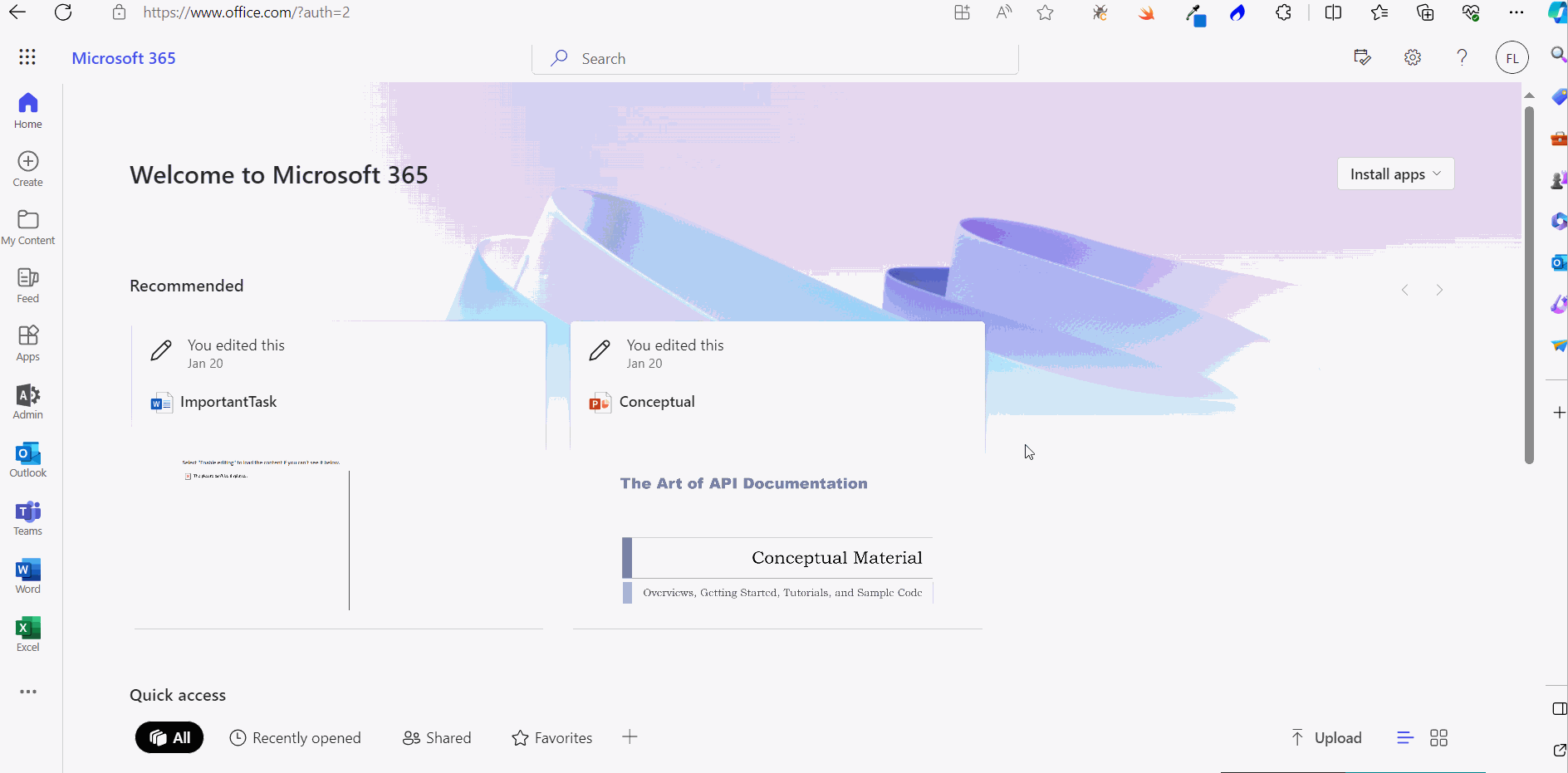 Image shows how to access Microsoft 365 Forms app the first time from App Launcher by clicking Explore all your Apps link.