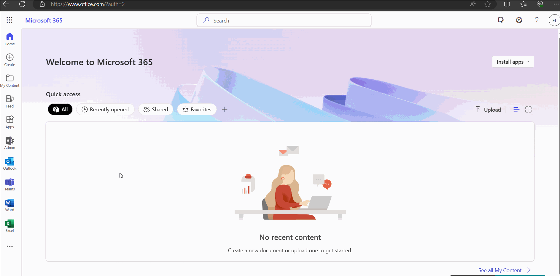 Image shows how to access Microsoft 365 Planner app the first time from App Launcher by clicking Explore all your Apps link.