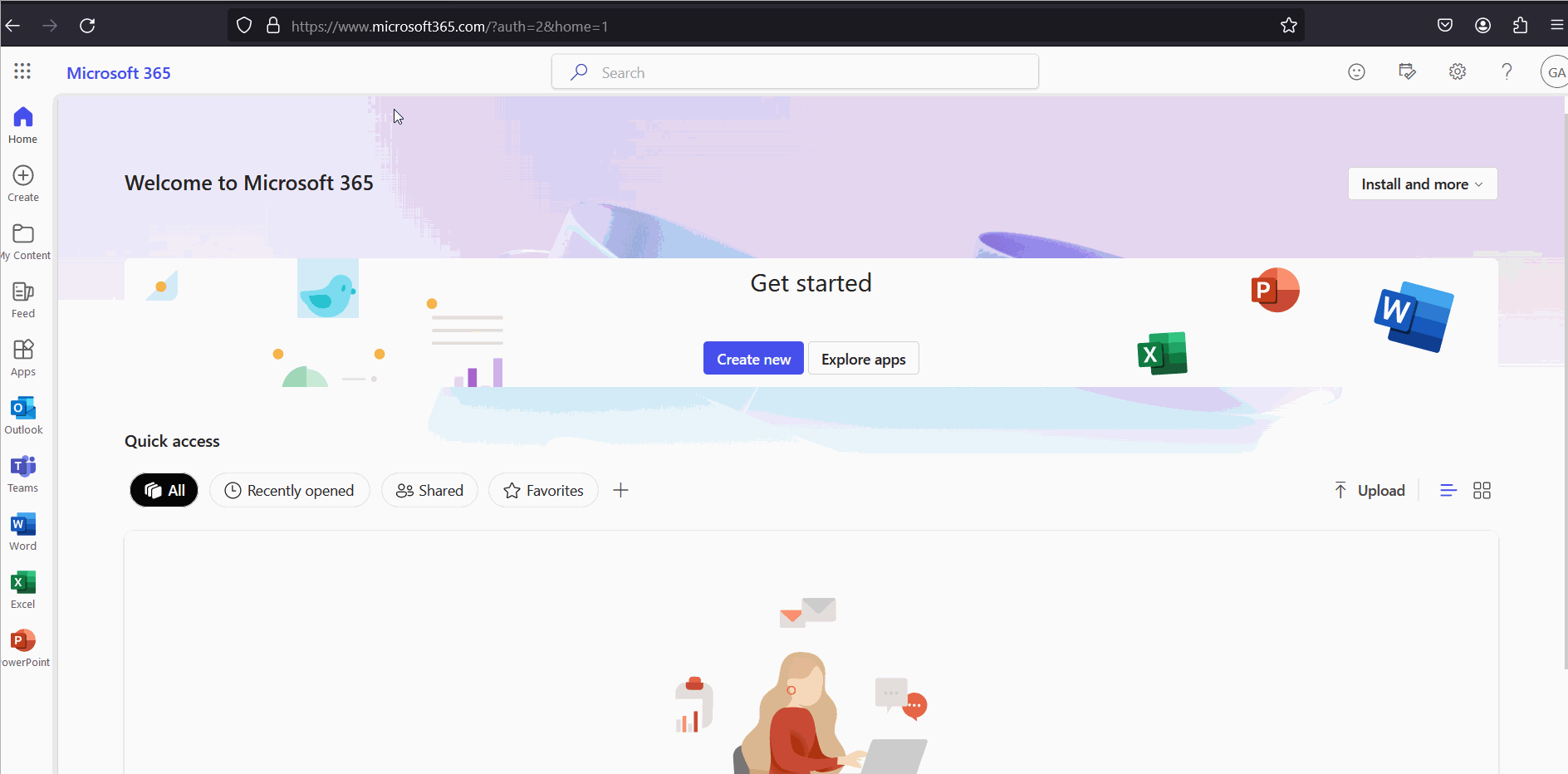 Image shows how to access Microsoft 365 To Do app the first time from App Launcher by clicking Explore all your Apps link.