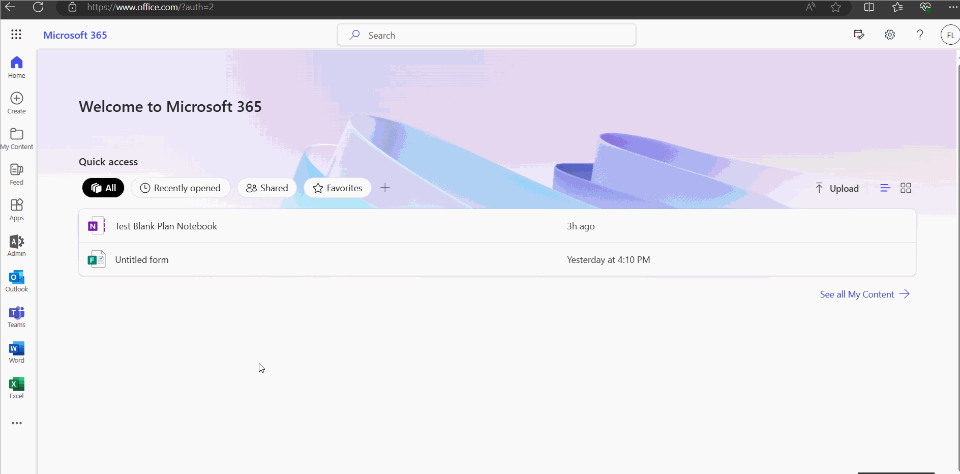 Image shows how you can access the Microsoft 365 To Do app from the App Launcher in the Microsoft 365 home page.