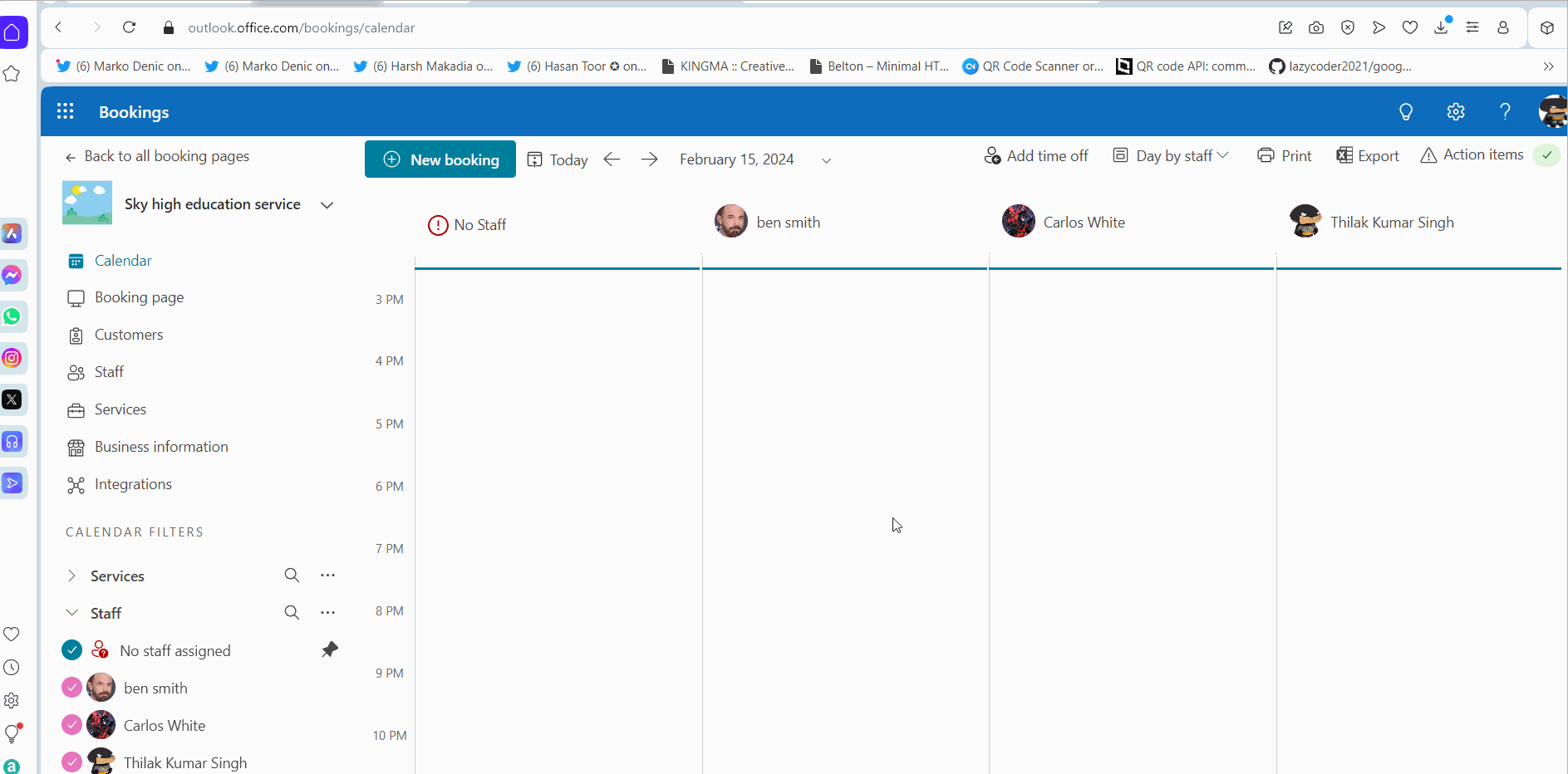 Setting Calendar tab to month-based view to view the appointments for month.