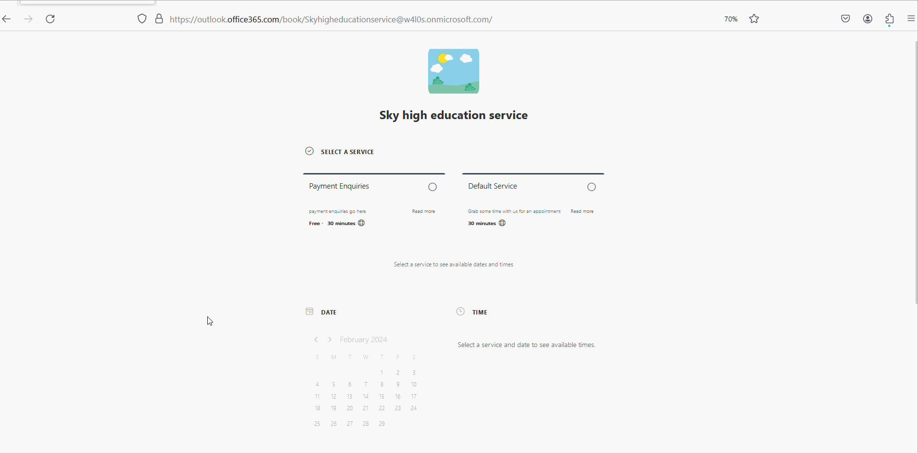 Customer filling out a booking with multiple services. 