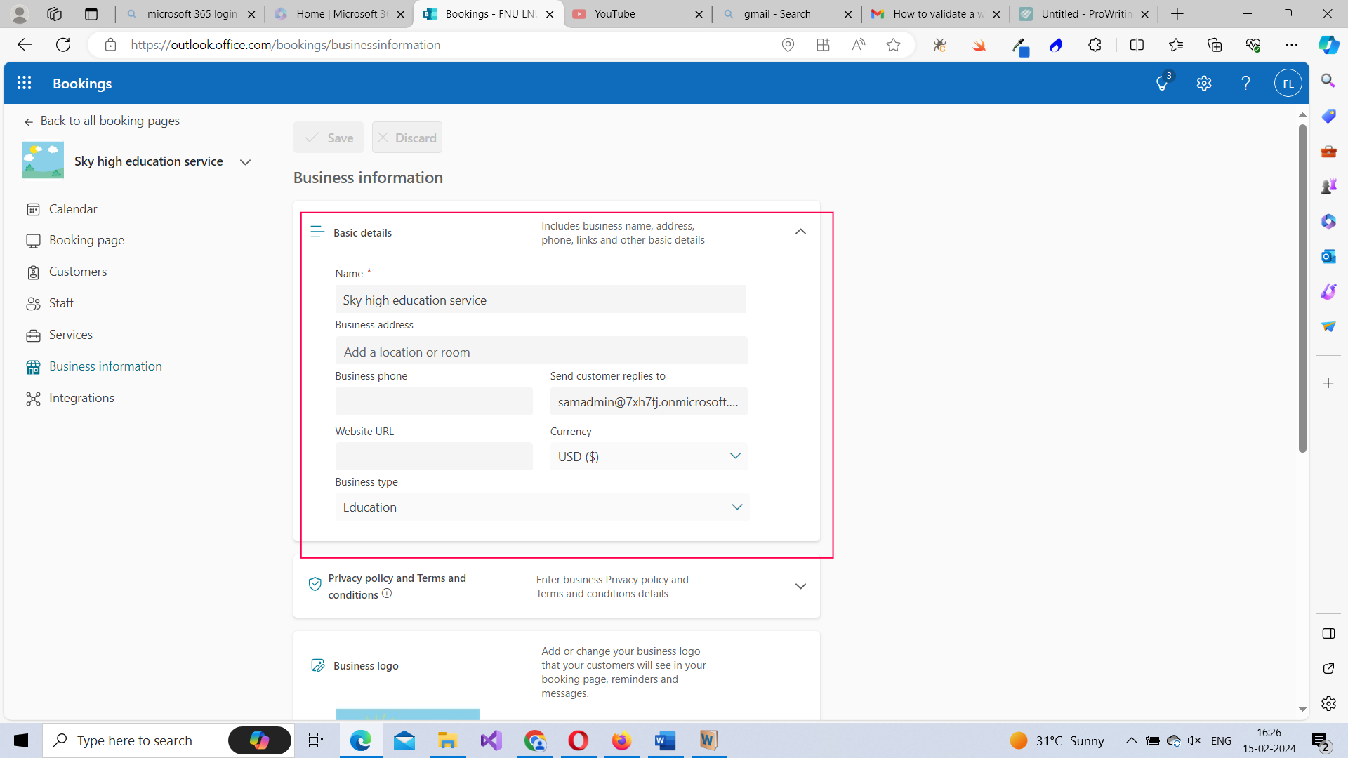 Modifying basic business details like business name, address, phone etc., 