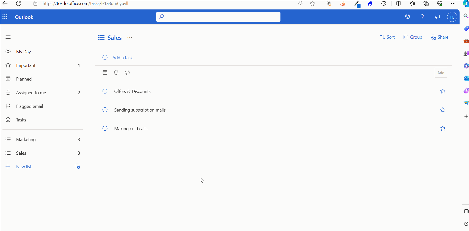 This image shows how you can delete a task by clicking the three dots icon and selecting the Delete option from within the task details section.
