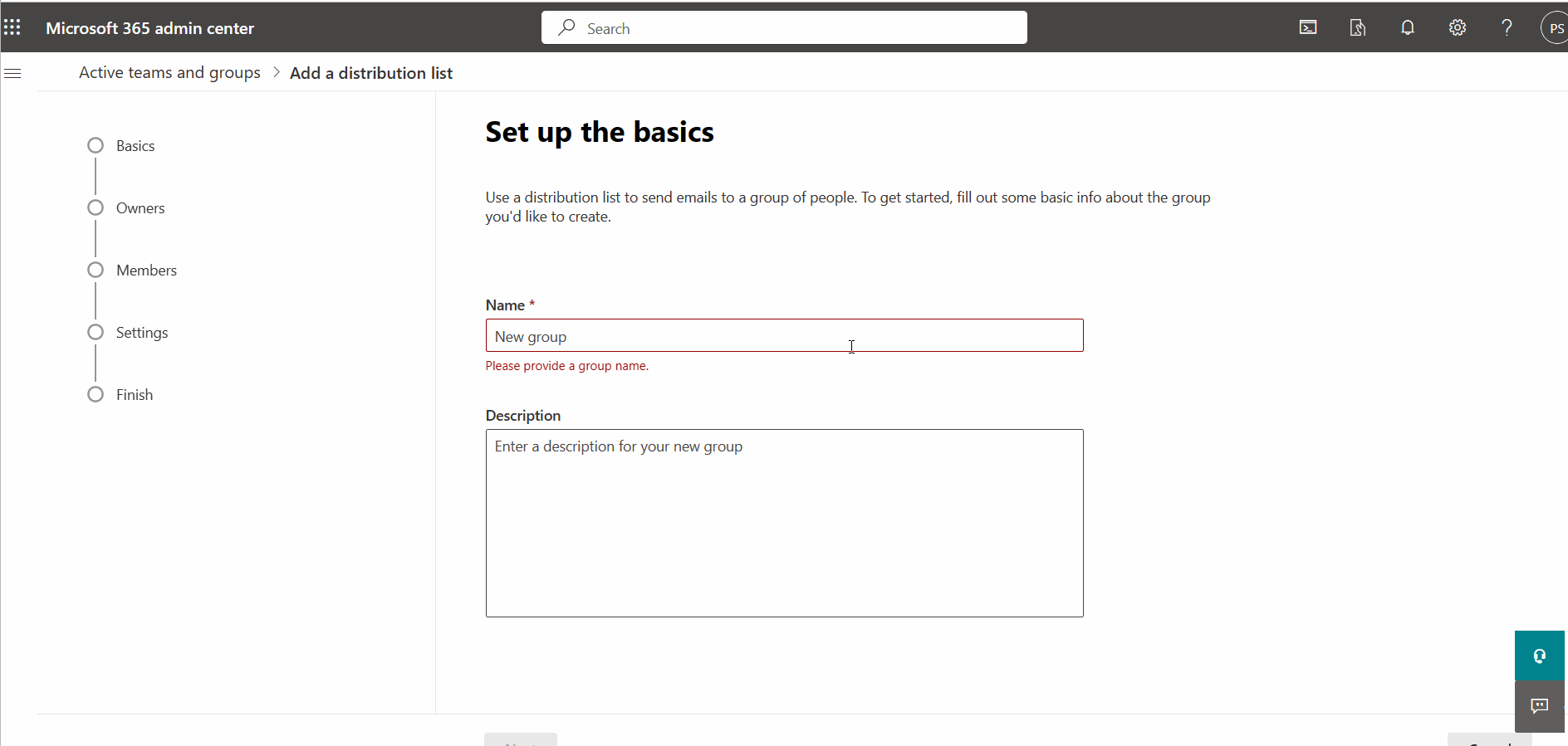 Create Microsoft 365 Distribution Group