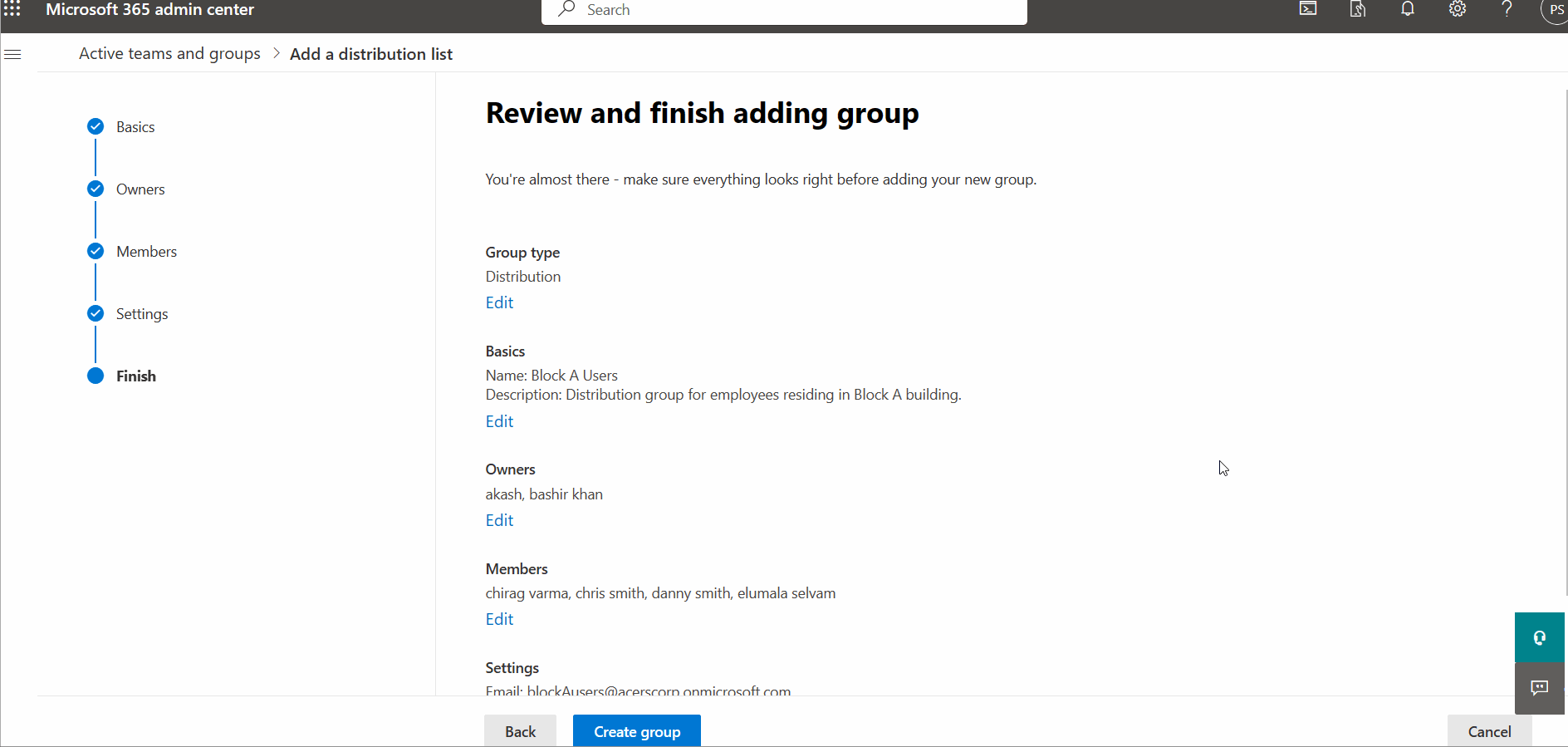 Create Microsoft 365 Distribution Group
