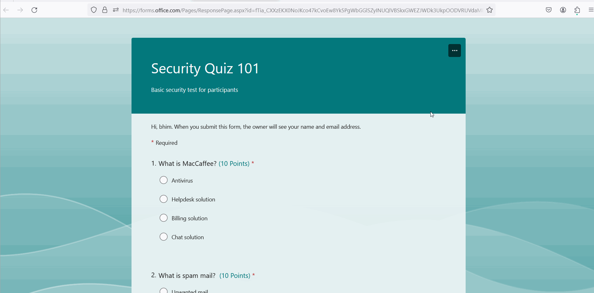 The image shows participants can take the quizzes with practice mode turned off.
