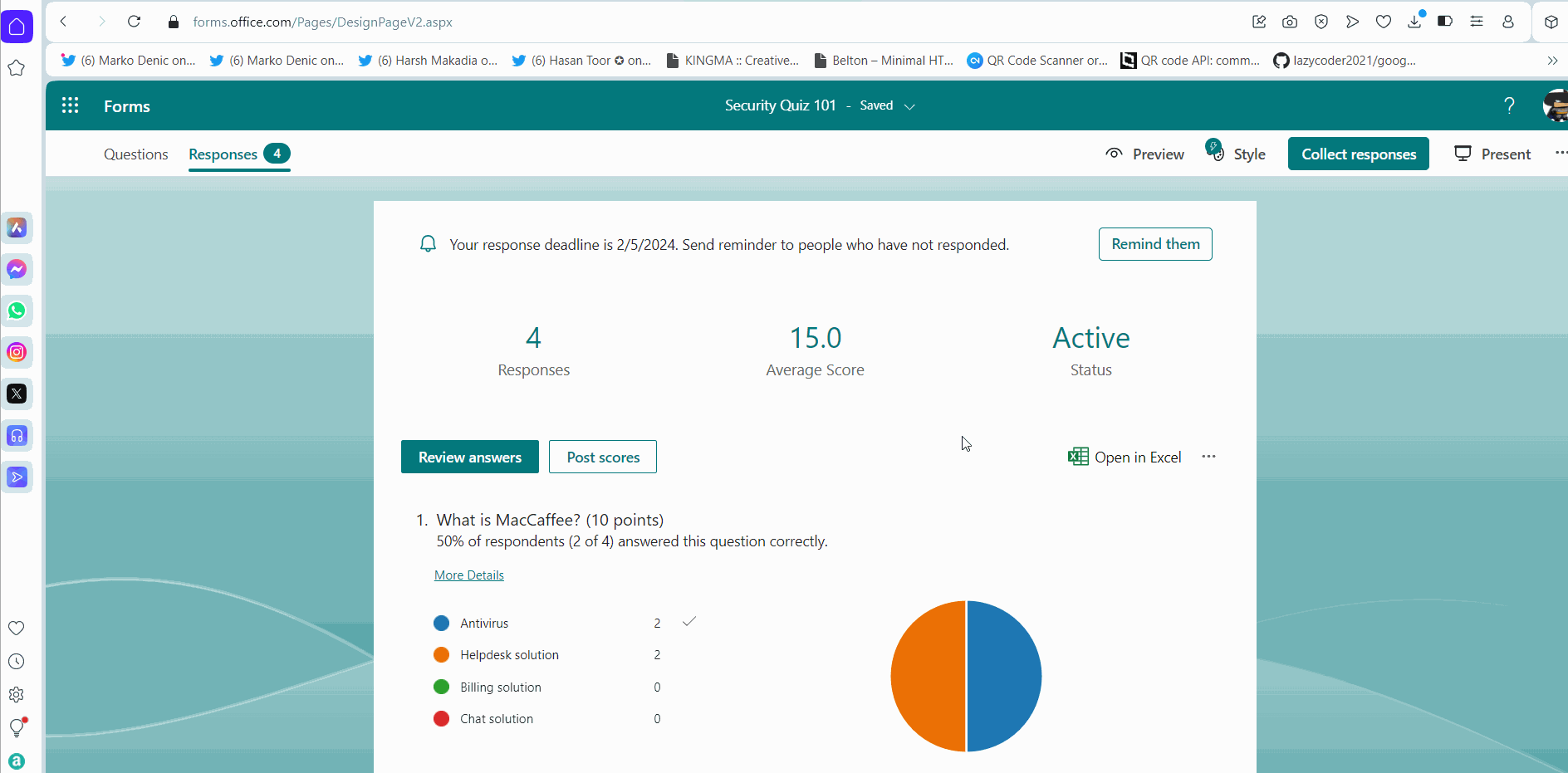 Image shows how to view answers to questions on participant basis.