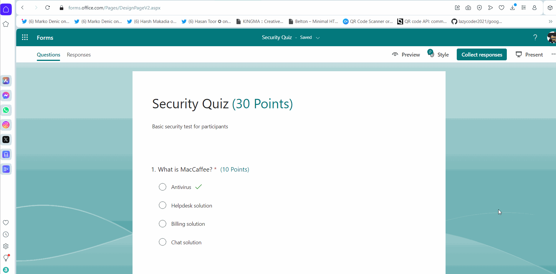 The image shows how you can turn on practice mode for quiz.