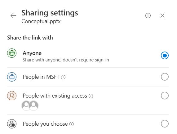 Image shows how you can modify shared access permission of the file being shared using the manage access option.