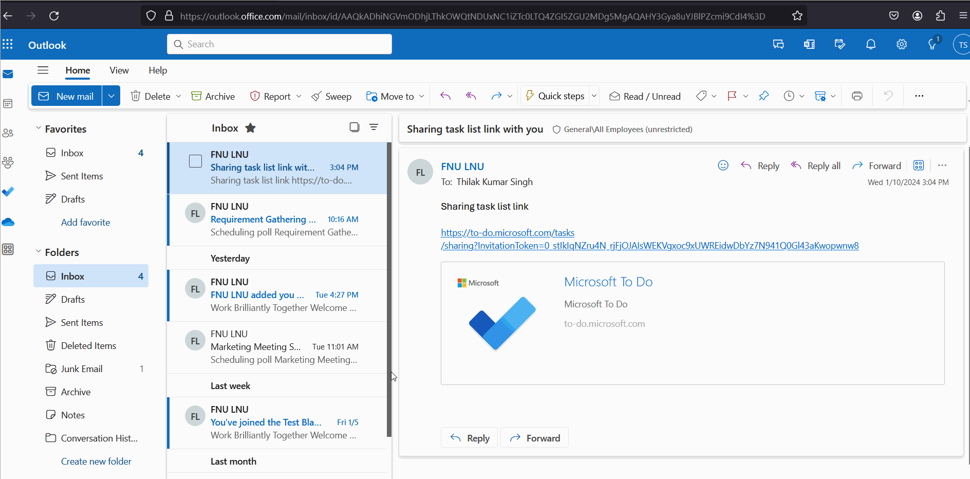 Image shows how you can accept an invitation link to a shared task list and join the shared task list group. 