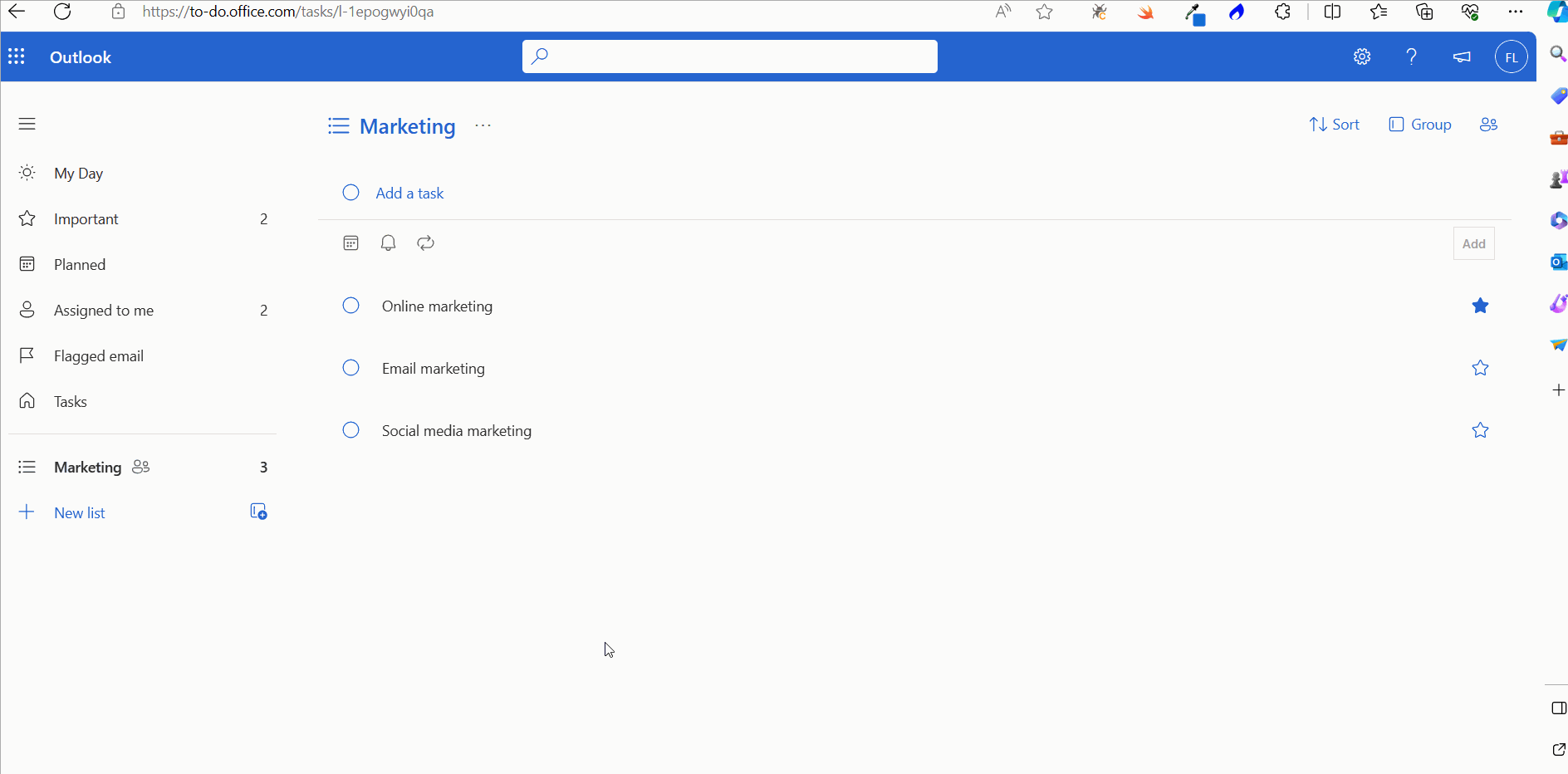 This image shows how you can clone a task list by right clicking the task list name and selecting the duplicate list option. 