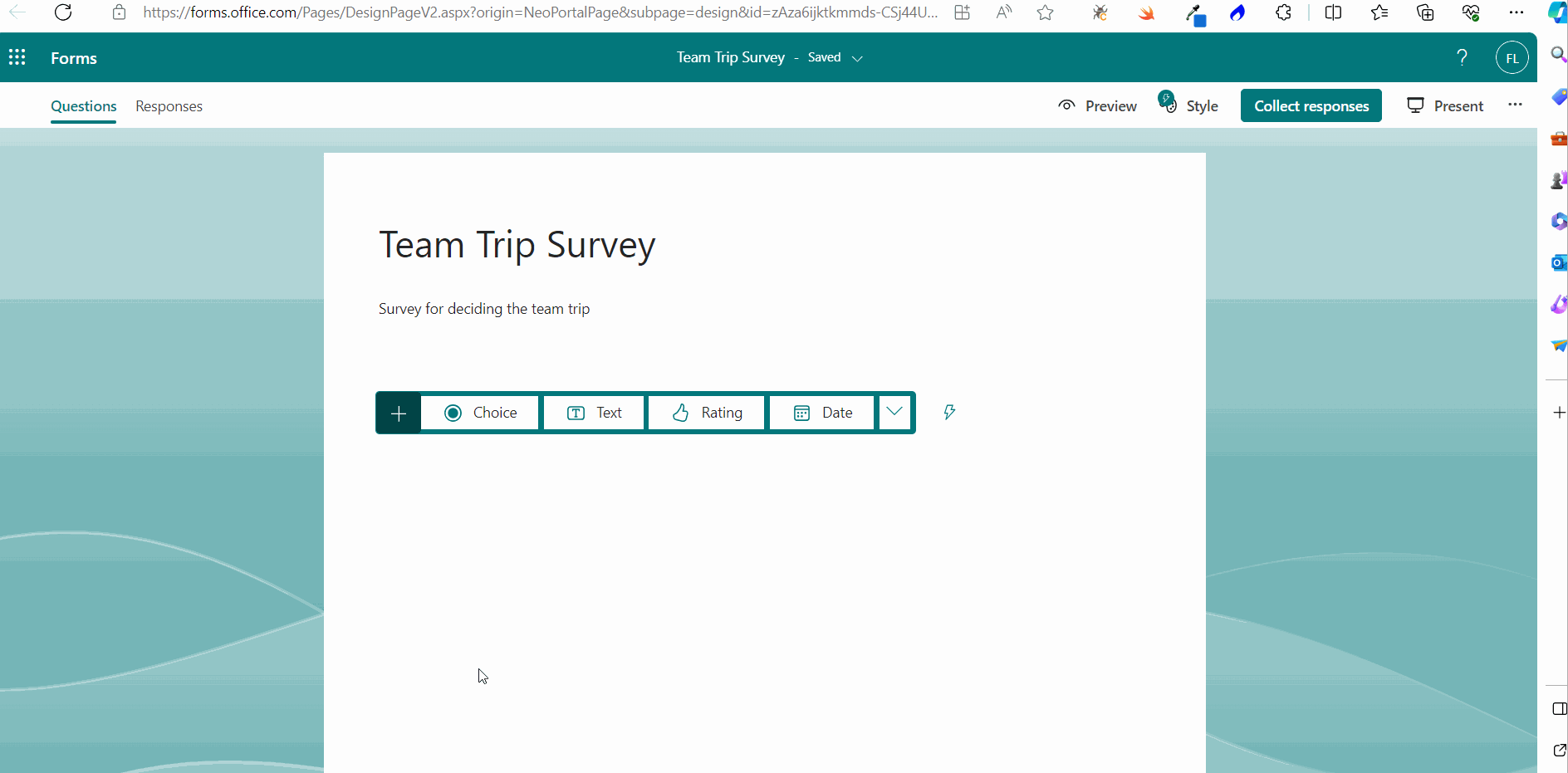 Image shows how a multi-choice survey question can be created.