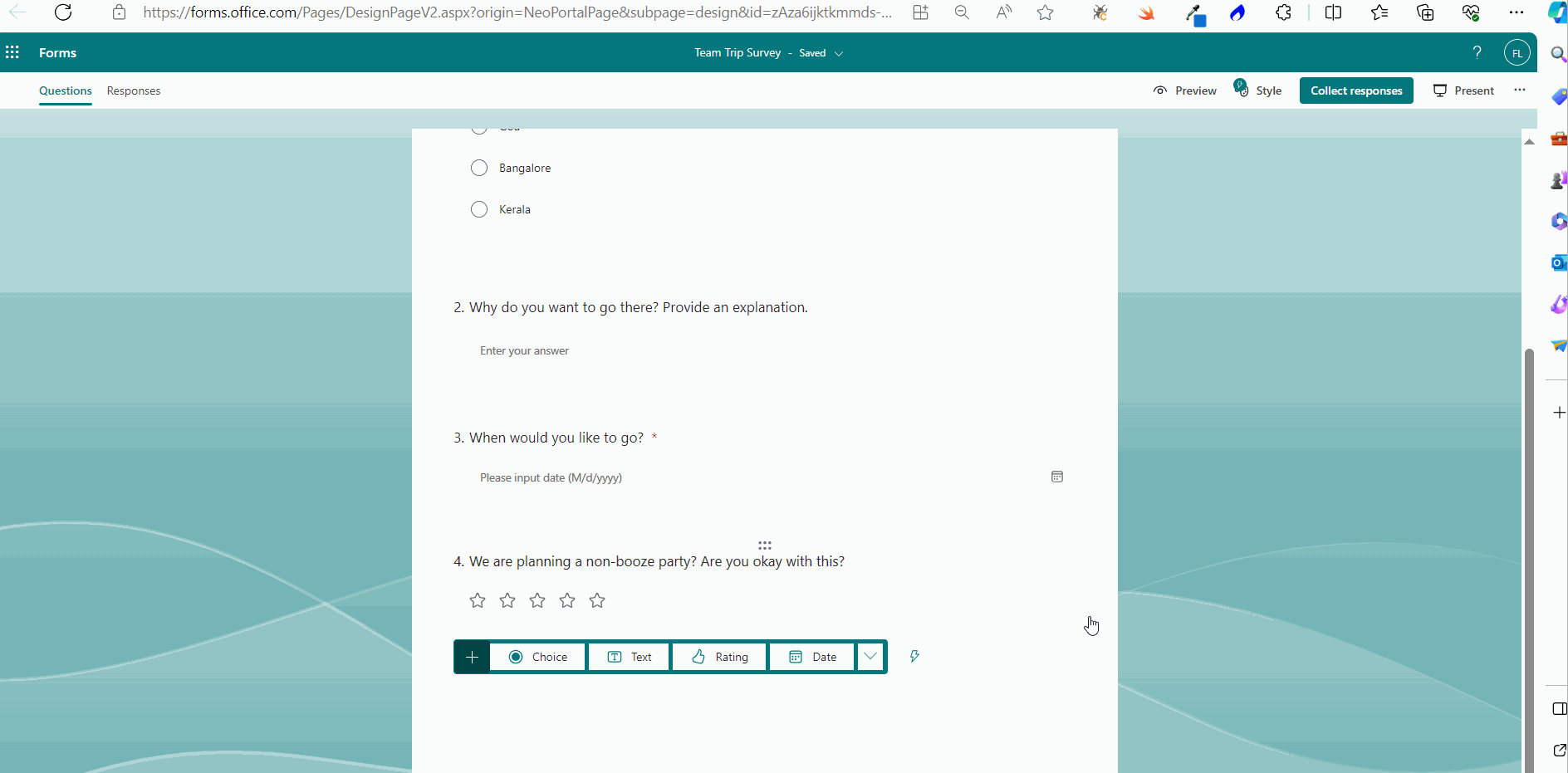 Image shows how a likert-based survey question can be created