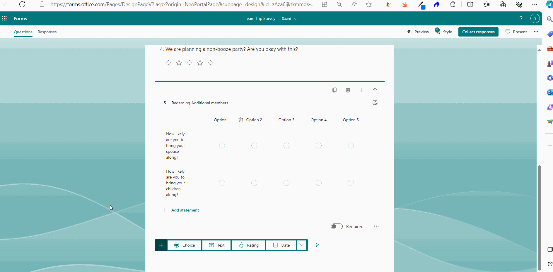 Image shows how a likert-based survey question can be created