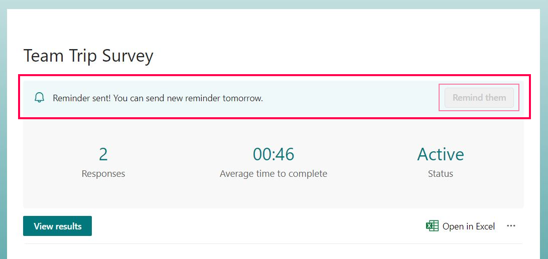 The image shows how you can send survey-related reminders.