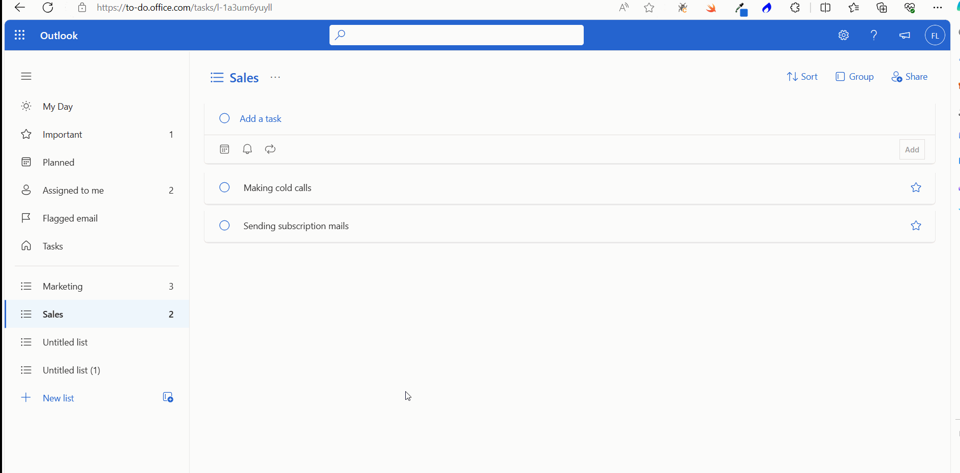 This image shows how you can create a new task list from a task by right clicking on the task and selecting the create new list from this task option. 