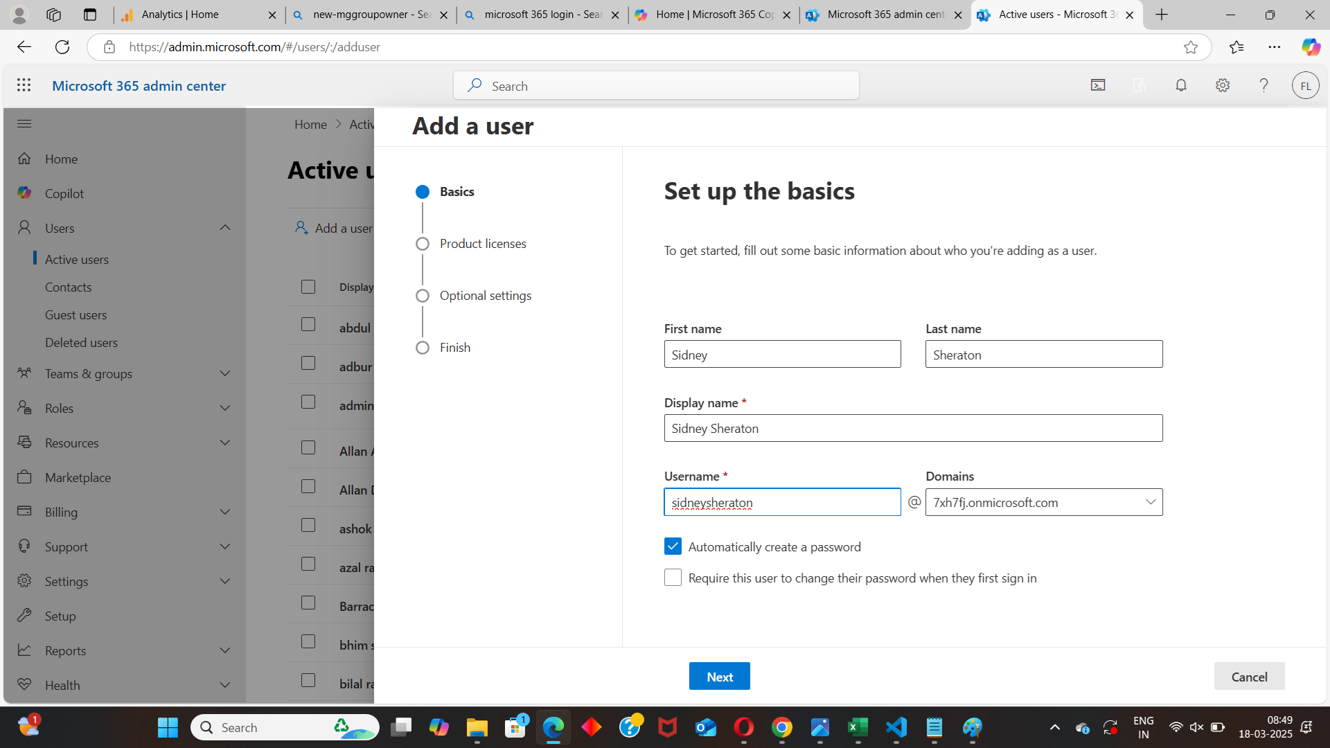 PowerShell command creating a new Microsoft 365 user with New-MgUser cmdlet