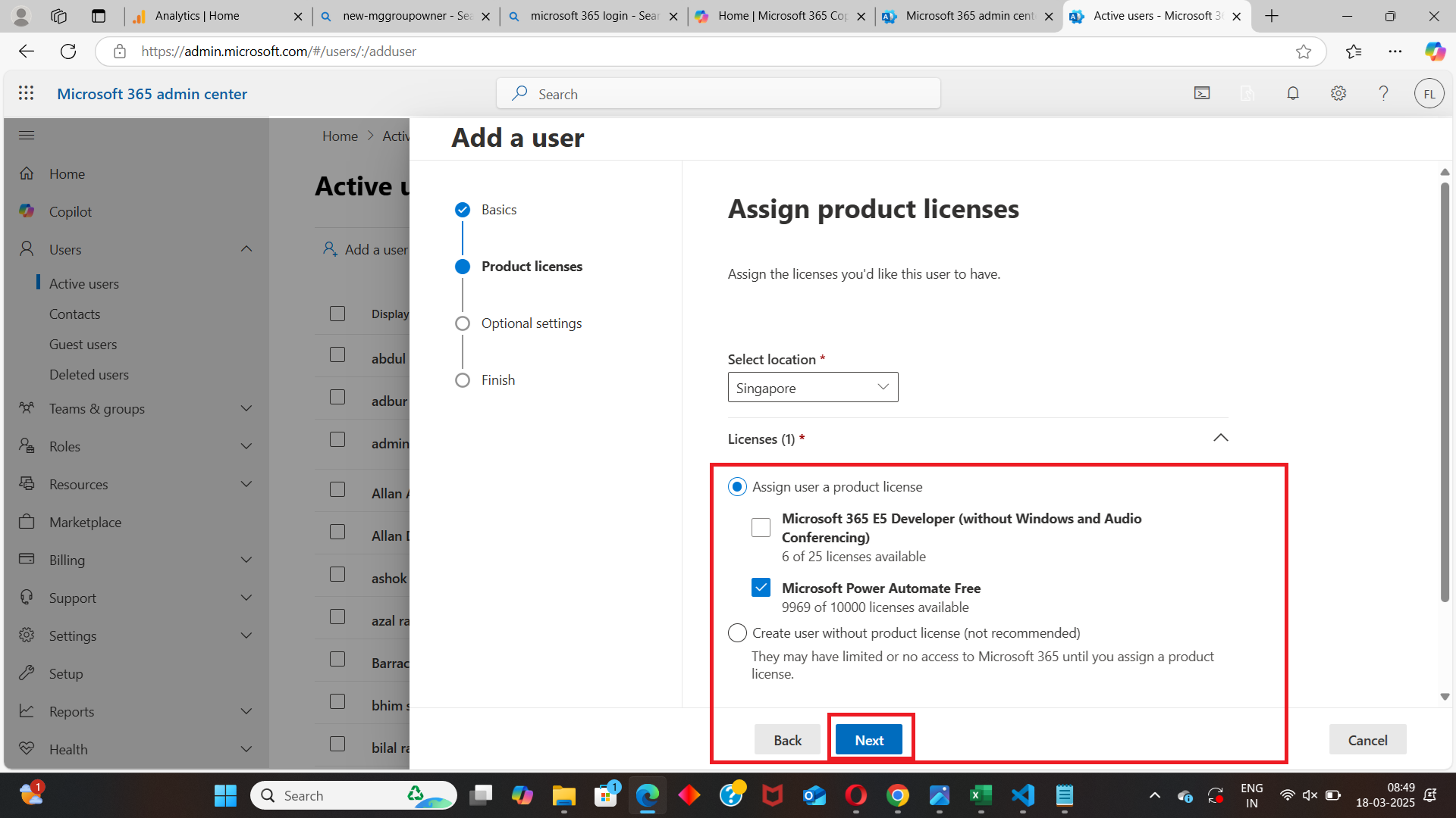 PowerShell command creating a new Microsoft 365 user with New-MgUser cmdlet