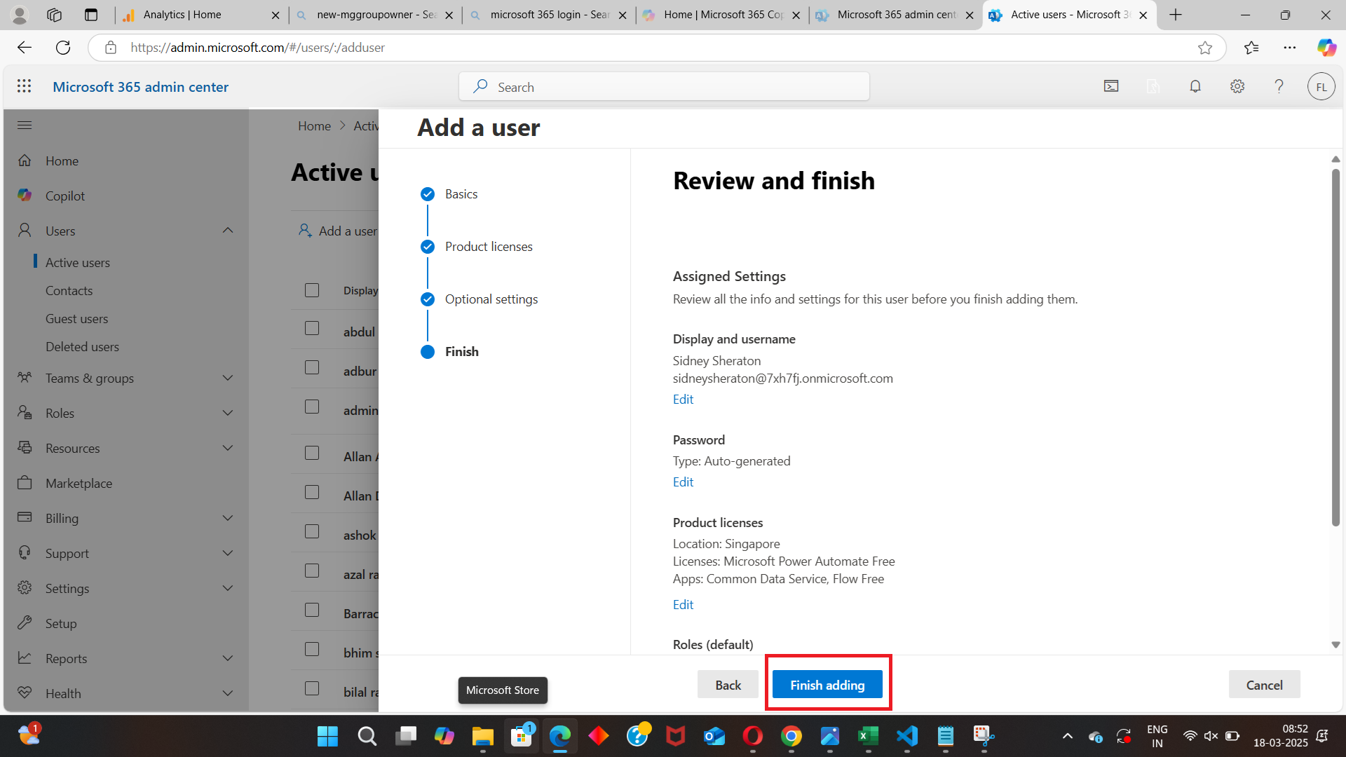 PowerShell command creating a new Microsoft 365 user with New-MgUser cmdlet