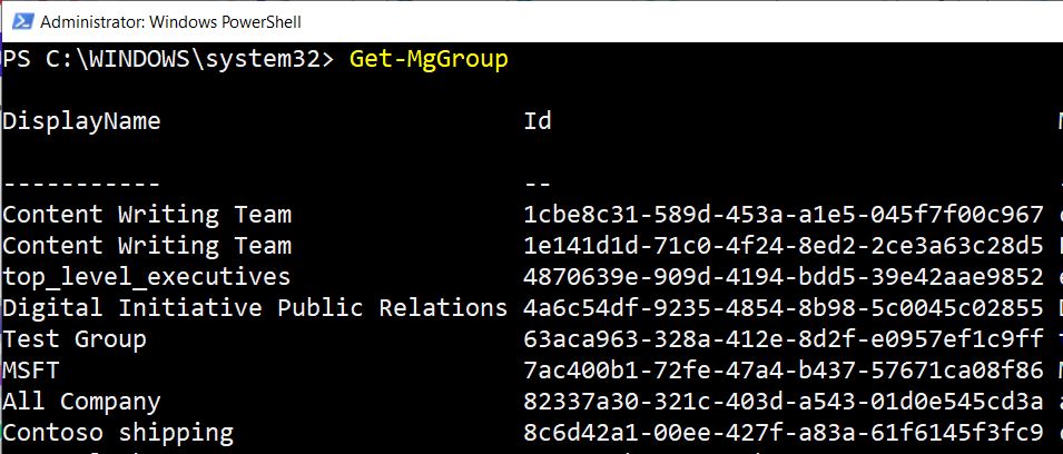 Graph PowerShell command to retrieve Microsoft 365 group IDs