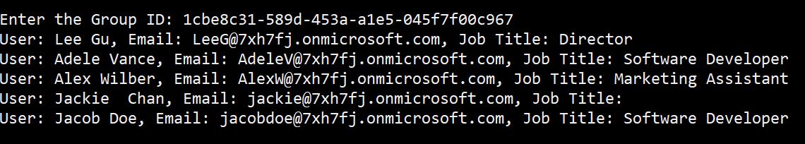 Graph PowerShell Script for listing Microsoft 365 Group Owners Output.