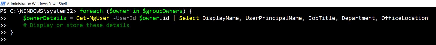 Enhancing Graph PowerShell Script for listing Microsoft 365 Group Members with dynamic property selection.