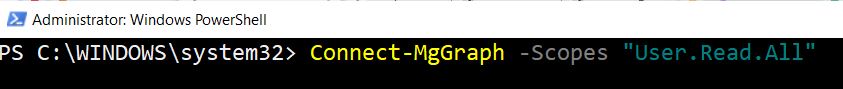 PowerShell cmdlet to connect with Graph PowerShell Module.