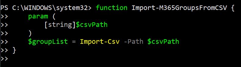 Using Import-Csv cmdlet to read the contents of CSV file.